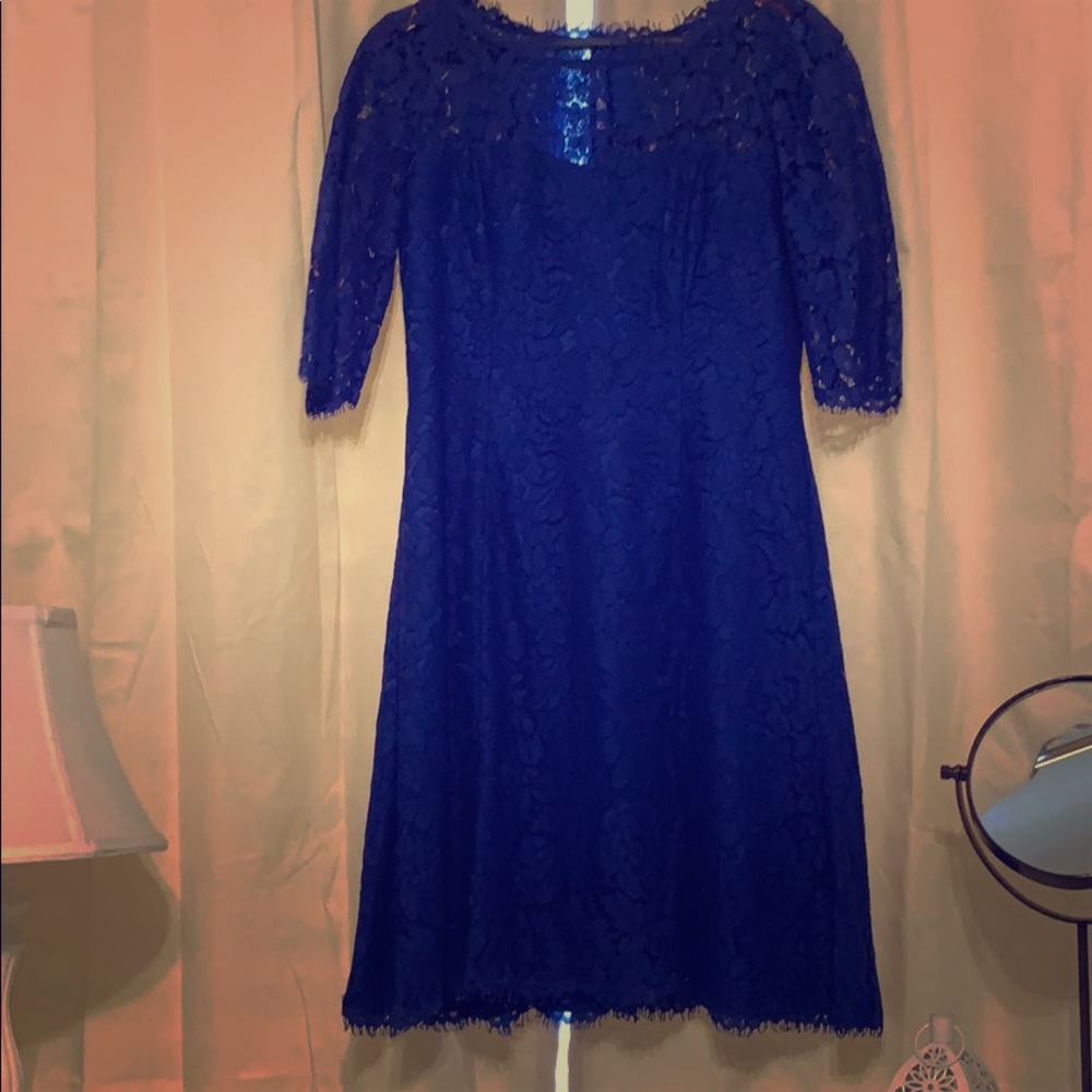 Eliza J blue fit and flare dress